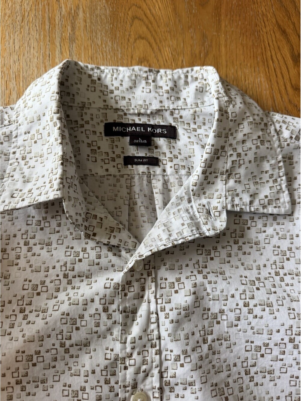 Michael Kors Mens Dress Shirt -Large Slim Fit
